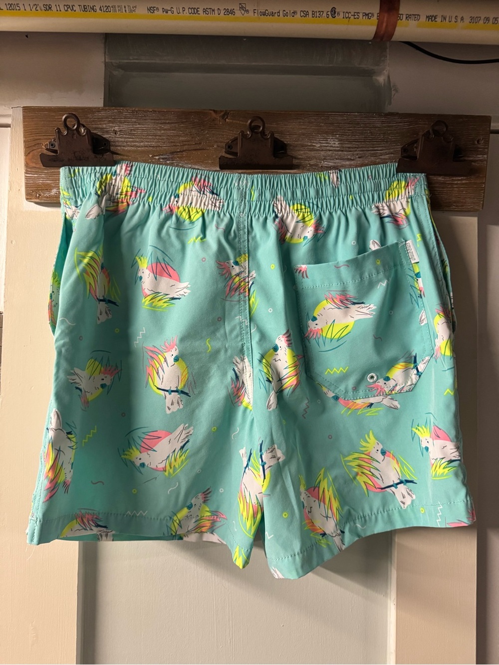 Men's chubbies Aqua Parrot and blue and red lobster Print 2pack Swim Trunks - - Picture 2 of 6